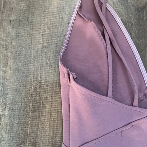 Tobi Dusty Rose Bodycon Mini Dress | Plunge Neck | Spaghetti Strap | Size Small - Picture 7 of 9